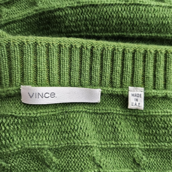 Vince Cable Knit Sweater Cape Poncho Wrap Cashmere Green Button Up V Neck - Picture 5 of 5